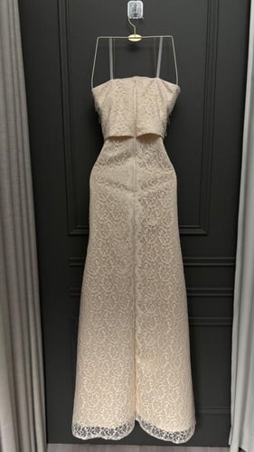 فستان سهرة شامبين دانتيل أوف شولدر بكورسيه