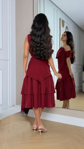 فستان "أريا" ميدي بكتف واحد