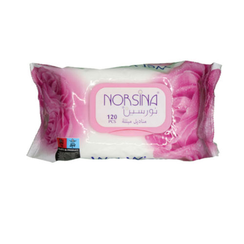 نورسينا مناديل اطفال مبللة وردي 120 منديل
