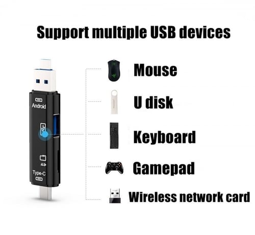 قارئ بطاقة 5 في 1 متعدد الوظائف لأجهزة الكمبيوتر و...