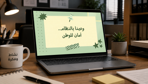 إذاعة عن ( وعينا بالنظام أمان للوطن ) بوربوينت - ق...