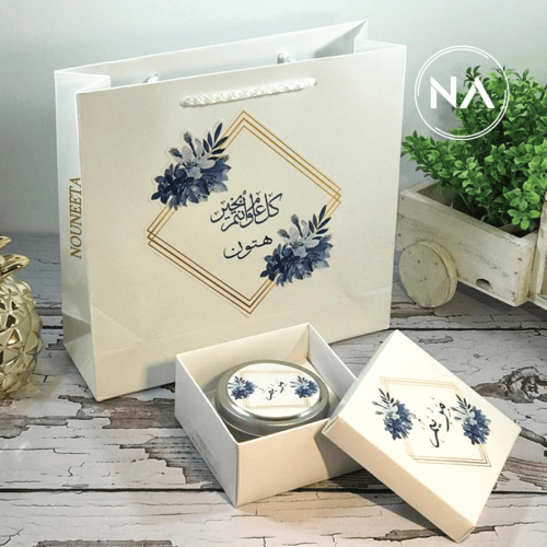 بوكس شمع معطر + كيس بثيم كحلي