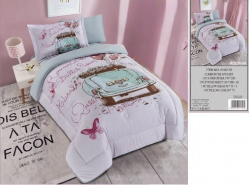 مفرش أطفال اكسفورد برسومات ديجتال صيفي مفرد ونصف