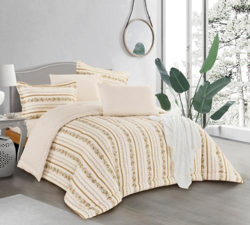 طقم مفرش سرير قطن مدريد بيج