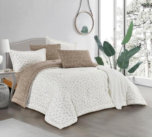 طقم مفرش سرير قطن مدريد بيج غامق