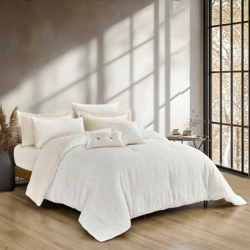 طقم مفرش عرائس بيج 9 قطع