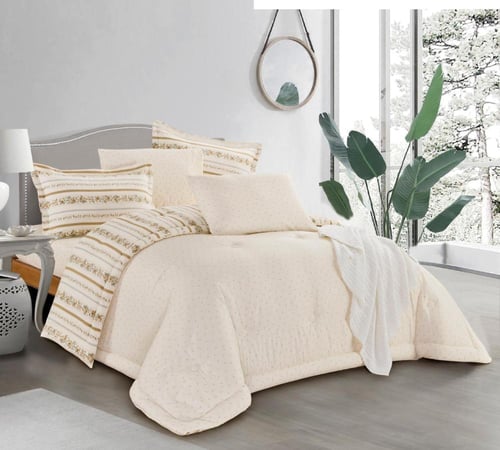 طقم مفرش سرير قطن مدريد بيج