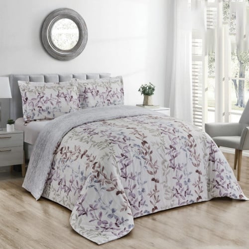 طقم بيت لحاف بدون حشوة مفرد ونصف 2 قطع - عاجي