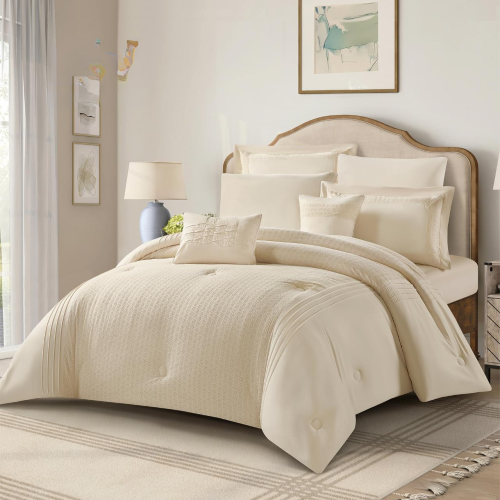طقم مفرش سرير – لون بيج| 8 قطع