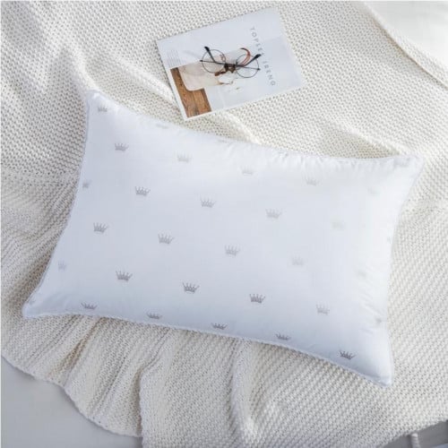 مخدة فندقيه قطن لون ابيض كوين