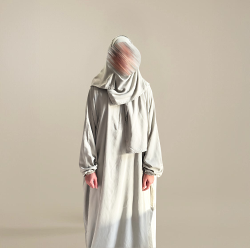 لباس صلاة سحاب بطرحة لون اخضر