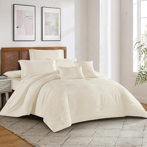 طقم مفرش سرير – لون سكري | 8 قطع