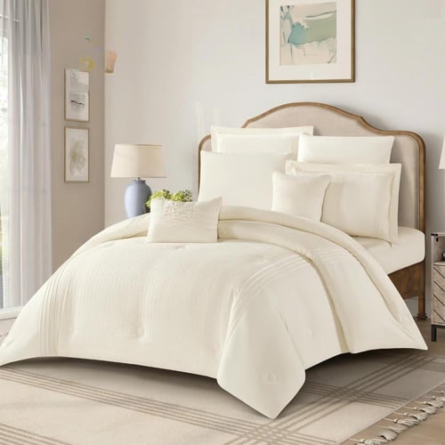 صندوق وطقم مفرش عرائس– لون سكرى | 9 قطع