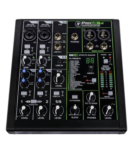 ماكي ProFX6v3 مكسر صوت احترافي 6 قنوات مع تأثيرات...