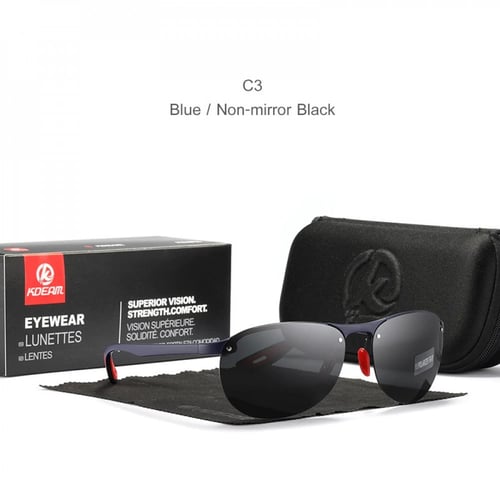 نظارة شمسية بيضاوية دون إطار عدسة UV400 رجالية