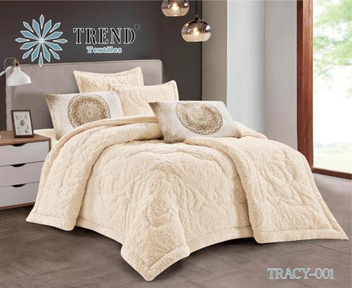 TRACY-001 ترند طقم لحاف شتوي مخمل سميك فاخر كنج 6...