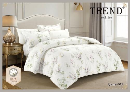 Qamar-013 ترند مفرش قطن 100% نفر ونص 4 قطع