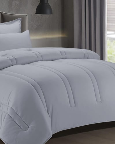 Catherine-006 مفرش ديزاير رمادي غامق نفر ونص 4 قطع