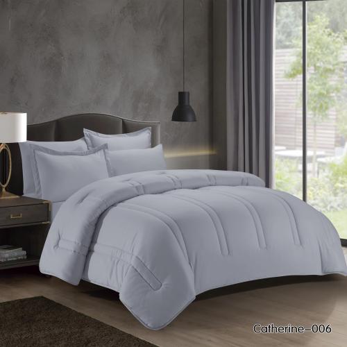 Catherine-006 مفرش ديزاير رمادي غامق نفر ونص 4 قطع