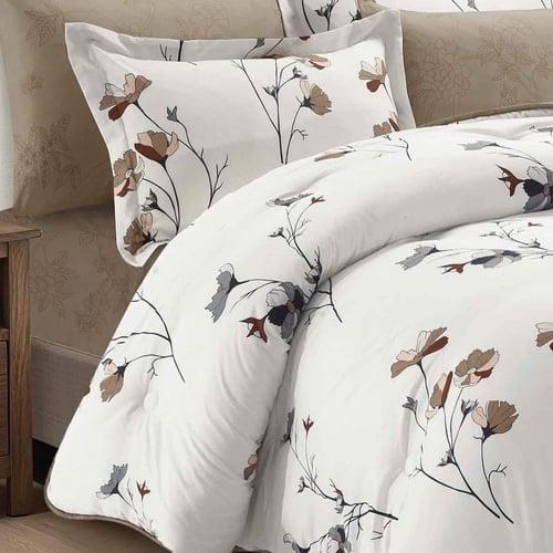 Rosemary-019 مفرش ديزاير روزماري بني غامق نفر ونص...