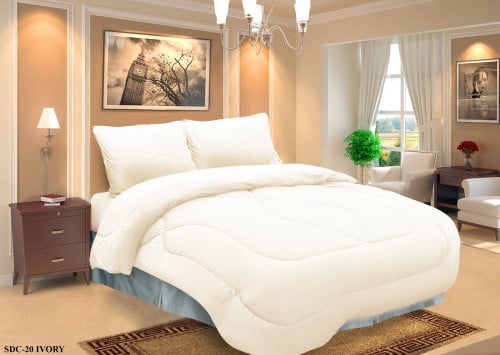 Plain micro-020 ديزاير لحاف سادة 4 قطع كريمي نفرين