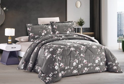 Rosalin-24-01 مفرش ديزاير روزلين ميكروفايبر مشجر ن...