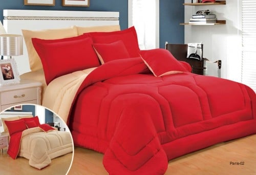 Paris-02 ديزاير لحاف نفر 3 قطع ميكرو ساده