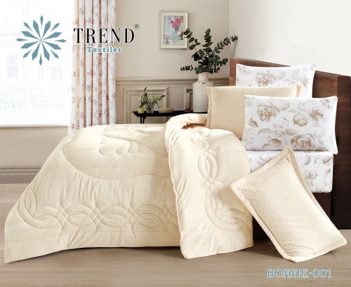 BONNIE-001 مفرش شتوي فاخر مخمل سميك نفرين 6 قطع بي...