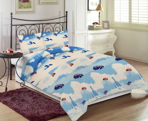 Dark blue-108 ترند لحاف اطفال 3 قطع نفر أزرق