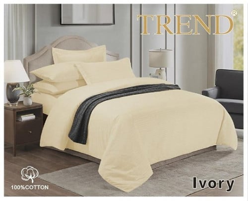 Ivory ترند لحاف نفر كريمي 5 قطع مقلم قطن 100%