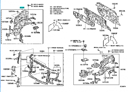 رفرف هايلكس 2006/2015 داخلي امامي يمين اصلي 53701-...