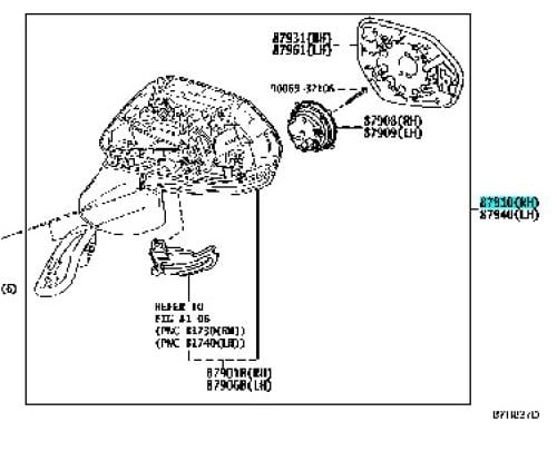 مراية افالون 2018/2022 يمين ( كاملة نقاط عمياء ) ا...
