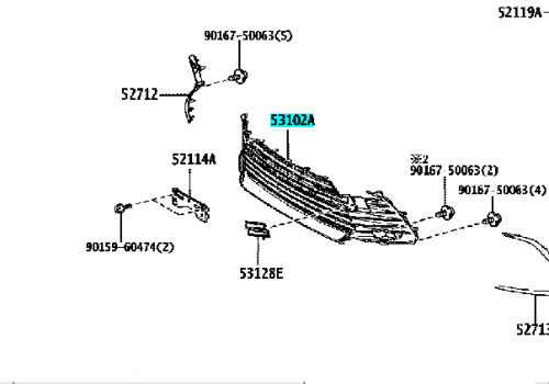 شبك كامري 2021/2023 تحت LE اصلي 53102-33330