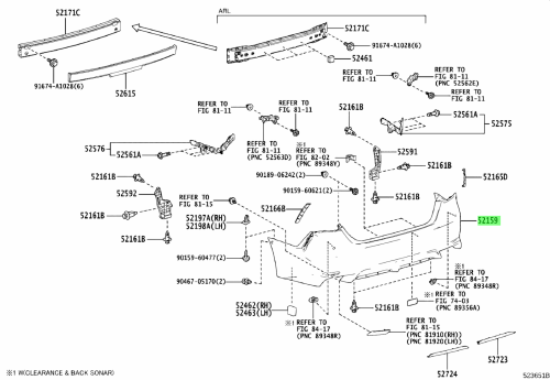 صدام كامري 2021/2023 خلفي اصلي 52159-33961