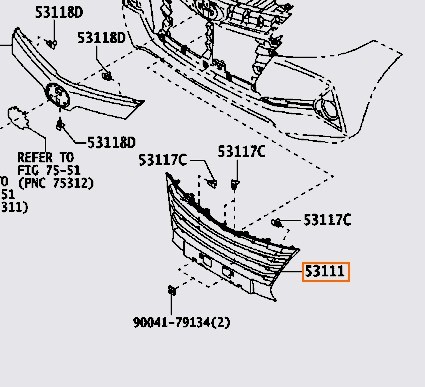 شبك صدام افانزا 2015/2019 اصلي 53111-BZ500