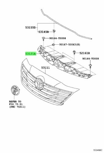 قاعدة شبك فورتشنر 2012/2021 اصلي 53121-0K560