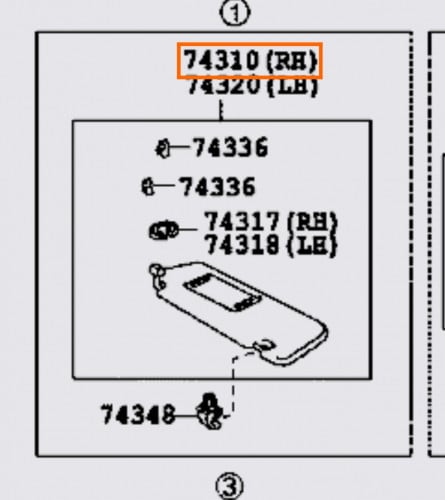 شماسة اوريون 2007/2011 يمين اصلي 74310-33B21-B1