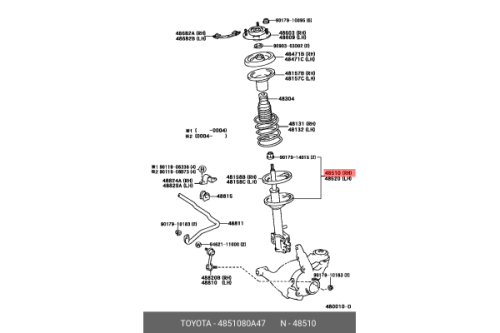 مساعد اي اس 2018/2021 يمين اصلي 48510-80A47