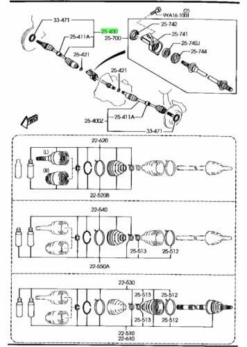 عكس مازدا 6 2002 يمين اصلي GD38-25-50XA