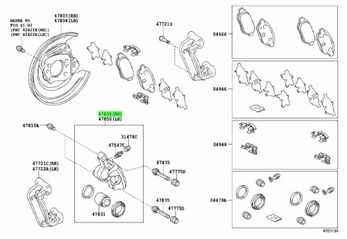 كليبر كورلا 2013/2017 خلفي يمين اصلي 47830-12260
