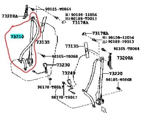 حزام هايلكس 2012/2015 امامي يمين اصلي 73210-0K331-...