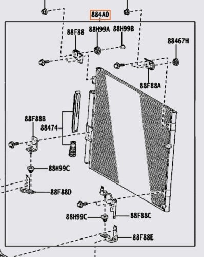 رديتر مكيف إل اكس 600 2022/2023 اصلي 884A0-60050