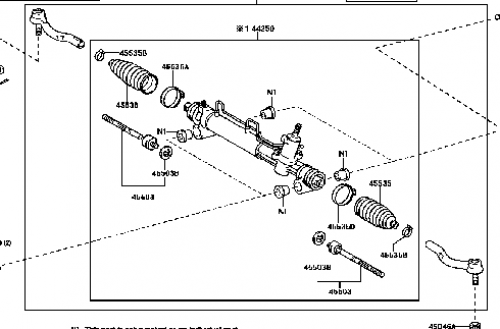 علبة دركسون تحت كامري 1998/2006 ياباني 44250-32030...