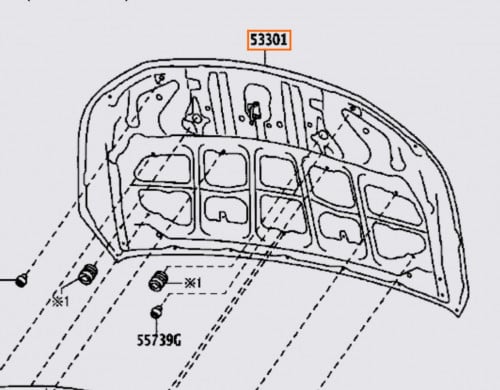 كبوت راش 2021/2023 اصلي 53301-BZ390
