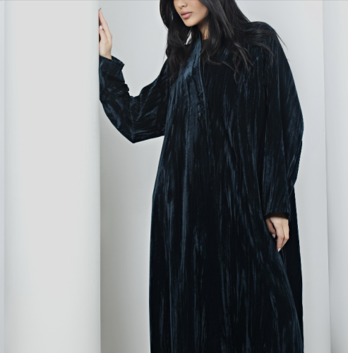 Green velvet abaya