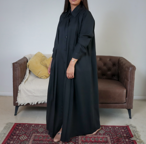 [BT12] - عباية كريب أسود