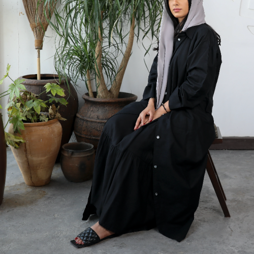 [BT10] - عباية لينن أسود