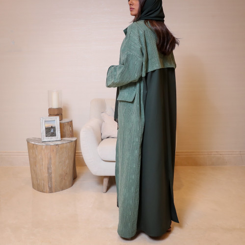 [JK1] - عباية لينن أخضر