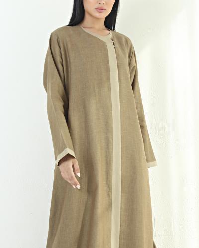 Linen abaya olive