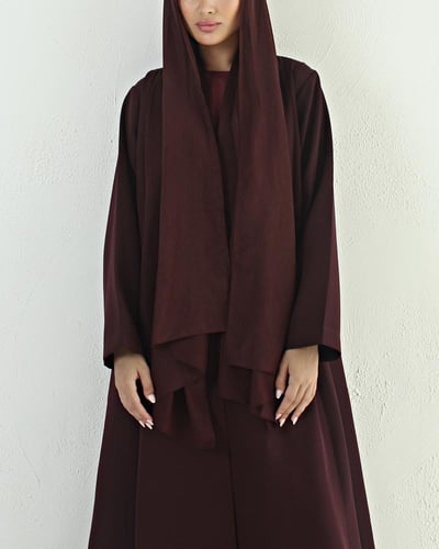 [KR3] - عباية كريب عنابي